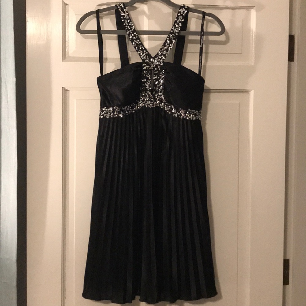 Morgan & Co black sequin prom dress
